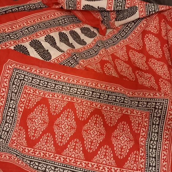 Other - Block print double throw + 2 pillowcase